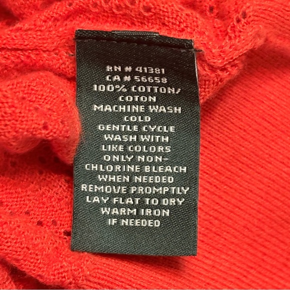 Ralph Lauren Vibrant Orange Button-Up Lightweight Cardigan size PL - Picture 6 of 10